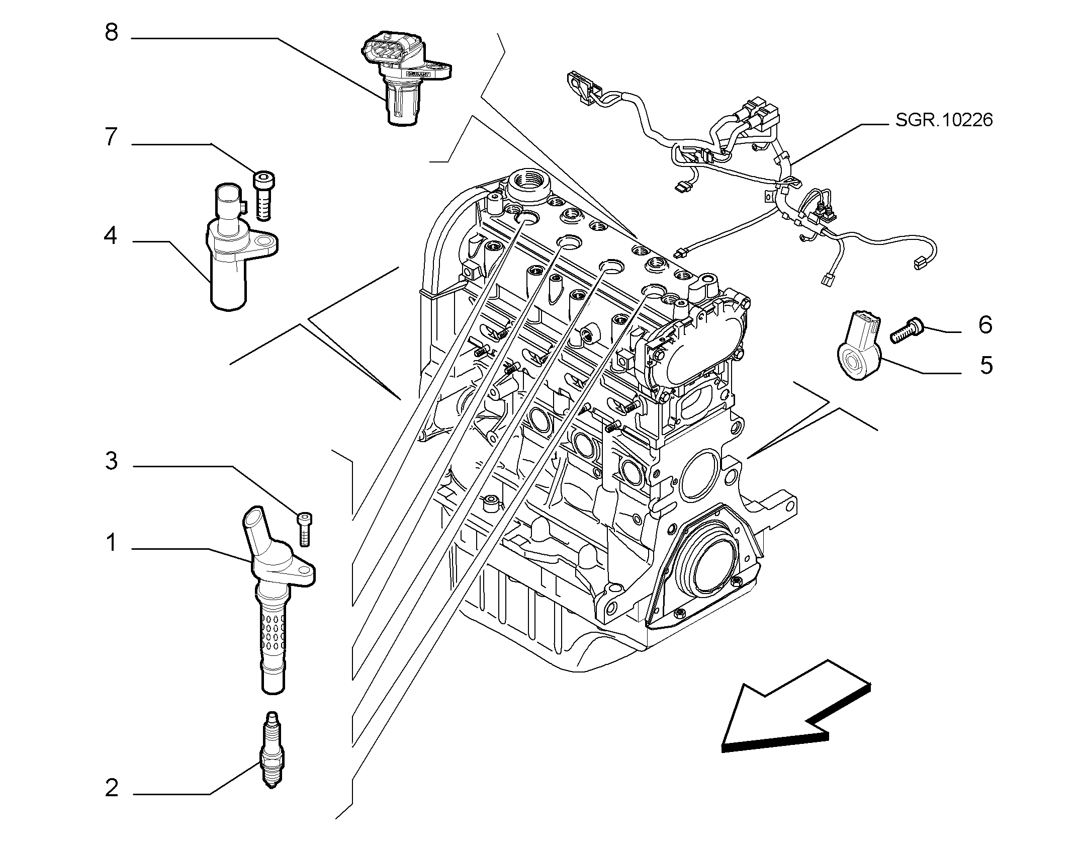 Lancia 46815160 - Σηματοδ. παλμών, στροφ. άξονας parts5.com