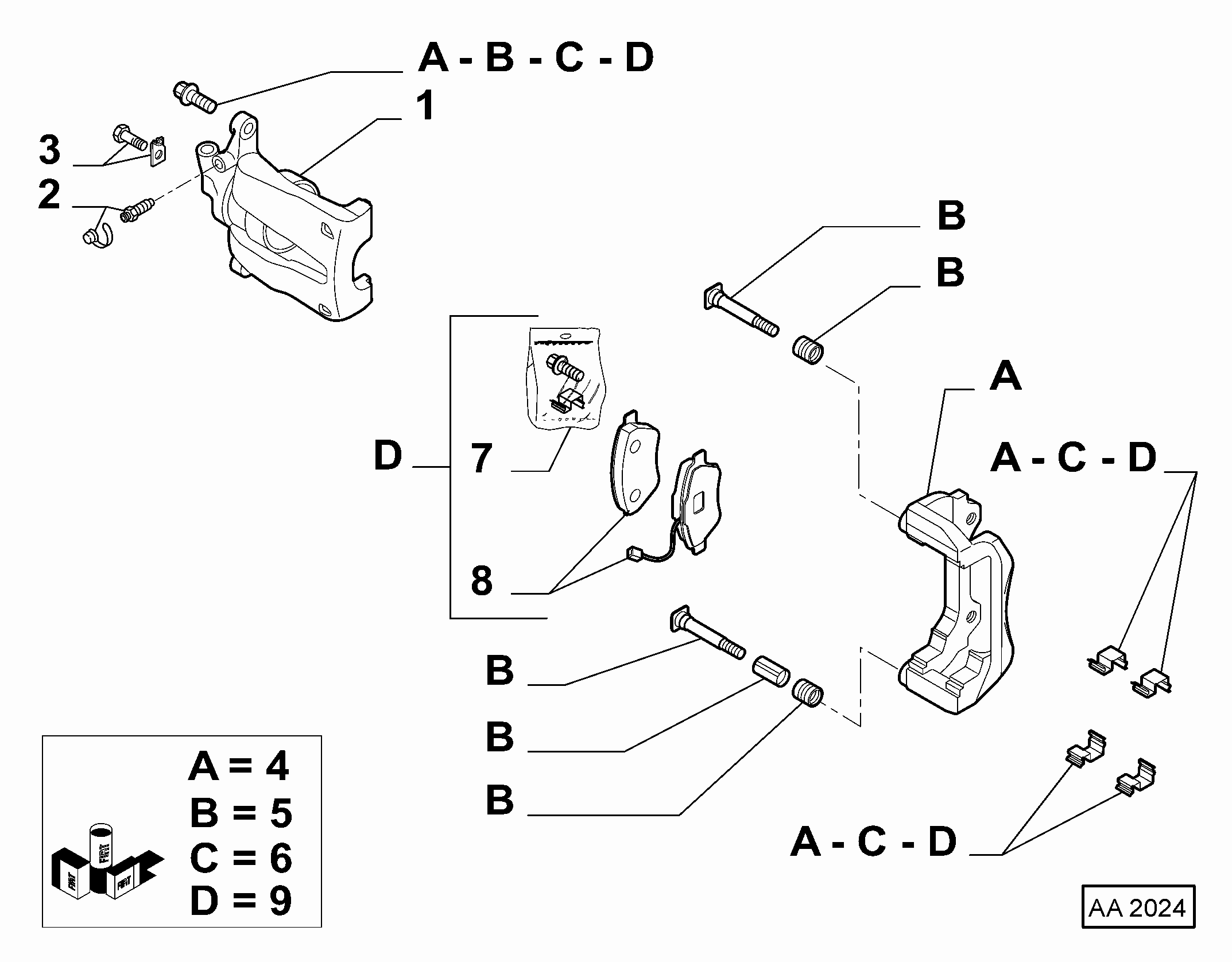 Alfa Romeo 71770105 - Komplet pribora, obloga disk kočnica parts5.com