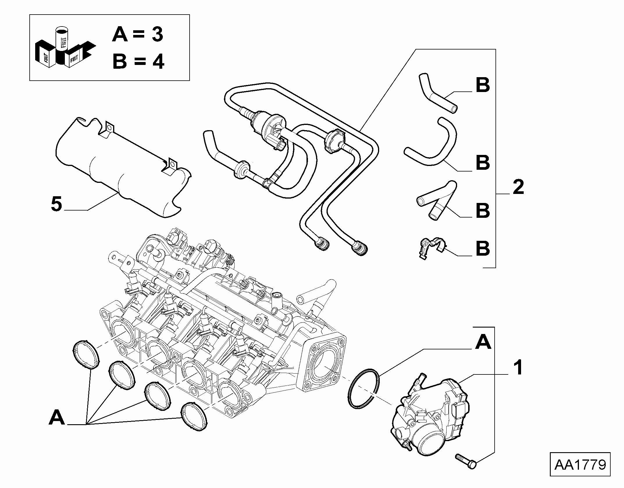 FIAT 77364551 - Set garnituri, galerie admisie parts5.com