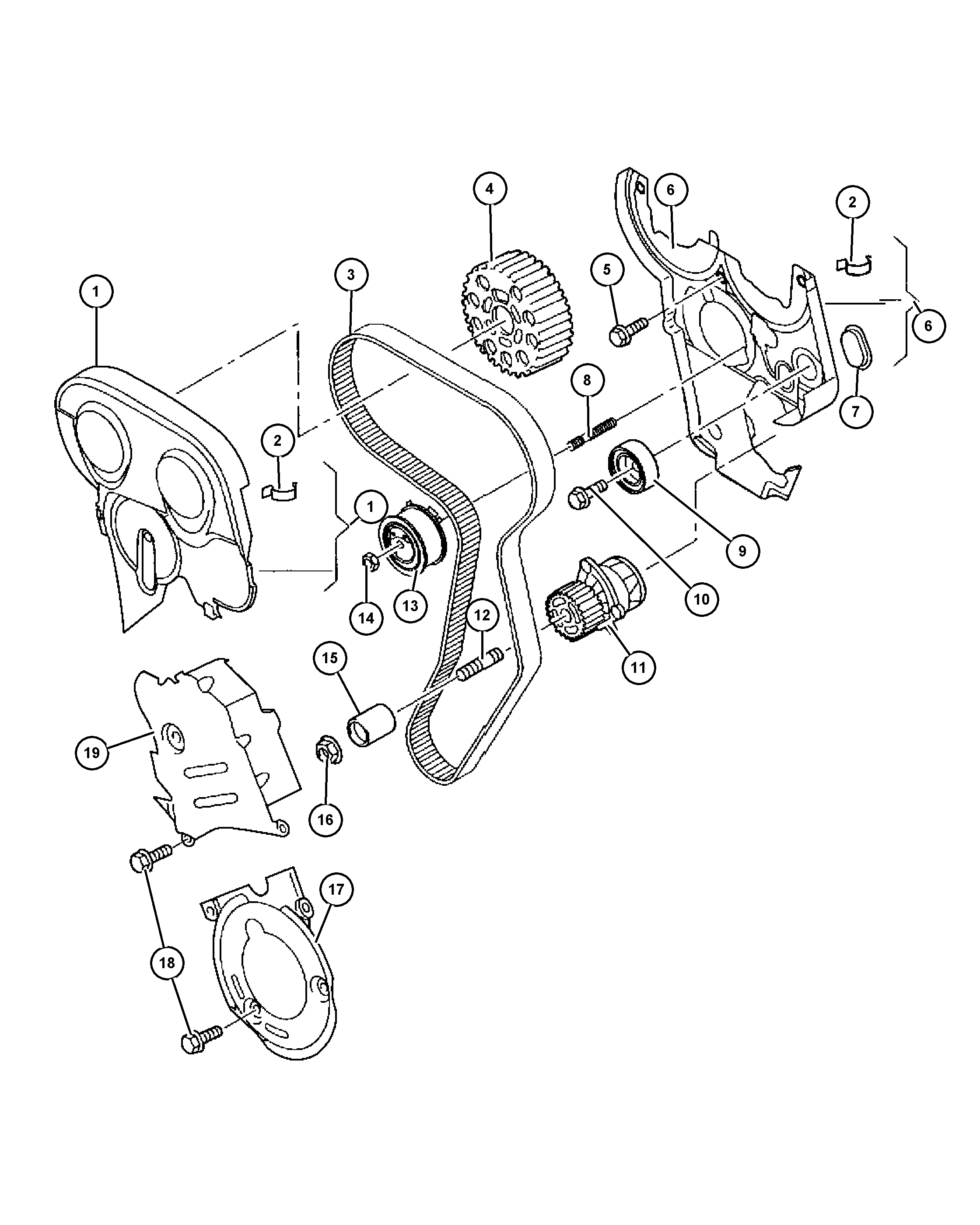 Chrysler 68000 678AA - Rola ghidare / conducere, curea distributie parts5.com