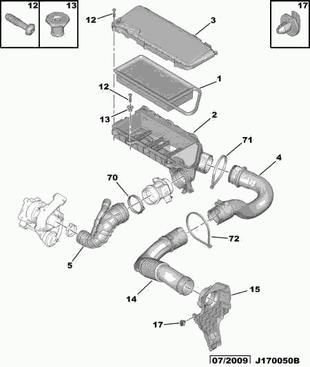 CITROËN 1444 X3 - Filtr powietrza parts5.com