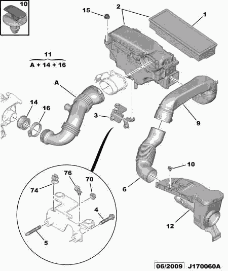 CITROËN 1420 R7 - Vzduchový filter parts5.com