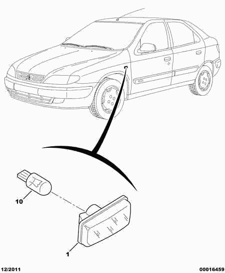 PEUGEOT 6216.C1 - Bec, lumini semnalizare / delimitare parts5.com