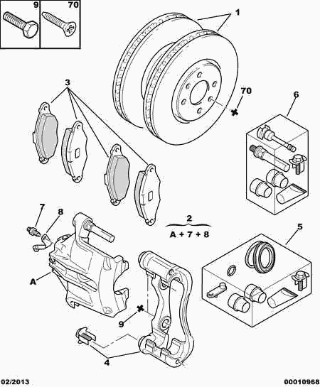 CITROËN 4252-03 - Komplet pločica, disk-kočnica parts5.com