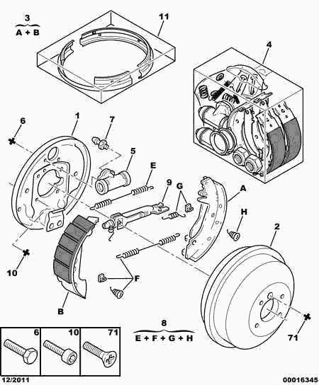 CITROËN 4241 K3 - Fékpofakészlet parts5.com