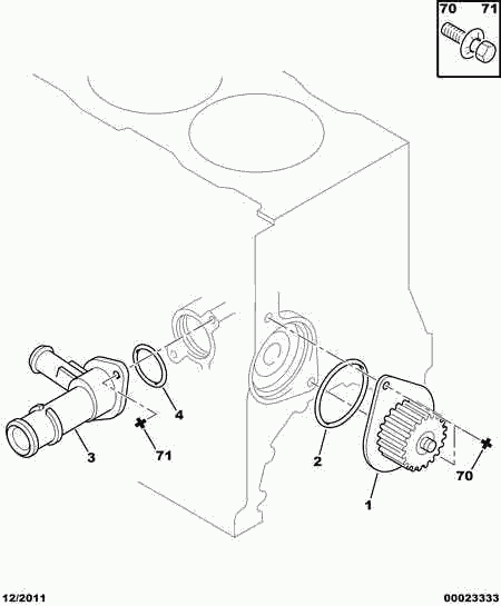 CITROËN 1201.E4 - Water Pump parts5.com