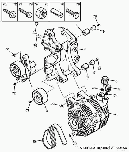 PEUGEOT 5751.A2 - Ремъчен обтегач, пистов ремък parts5.com