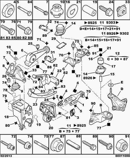 PEUGEOT 1807 N2 - Yataklama, motor parts5.com