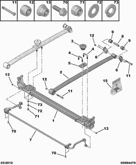 CITROËN/PEUGEOT 5102.CA - Окачване, листов ресьор parts5.com