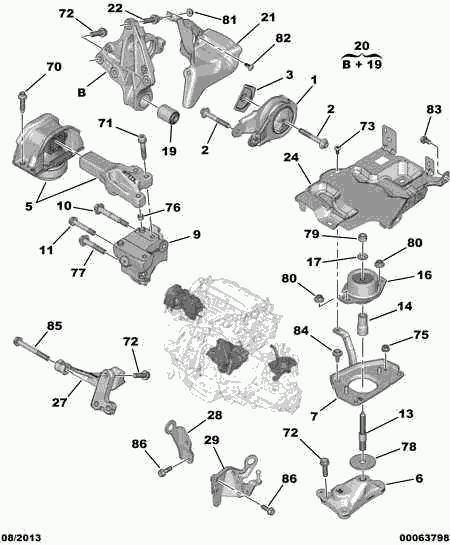 PEUGEOT 1806 87 - Suport motor parts5.com