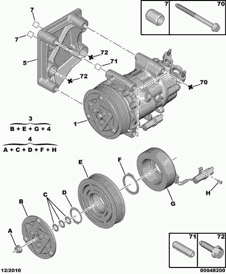 CITROËN 6453.XJ - Compresseur, climatisation parts5.com