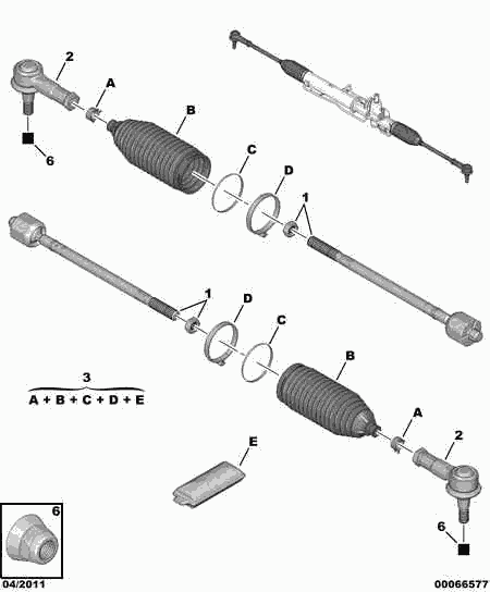 PEUGEOT 4066.79 - Kompletna manžetna, upravljanje parts5.com