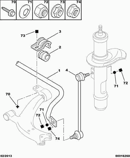 PEUGEOT 96 158 745 - Čaura ležaja, stabilizator parts5.com