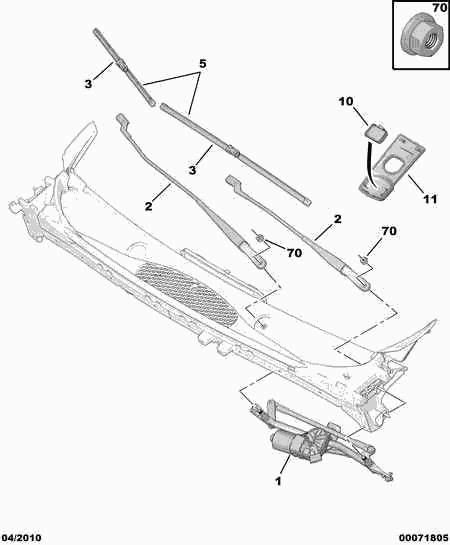 PEUGEOT 6423 J8 - List stěrače parts5.com