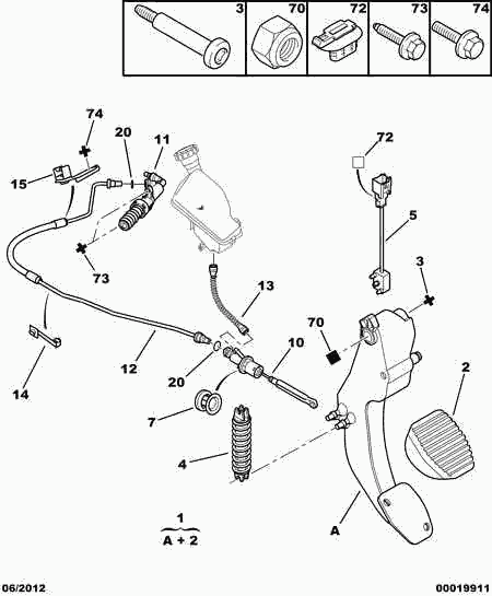 CITROËN 2182.95 - Κάτω αντλία συμπλέκτη, συμπλέκτης parts5.com