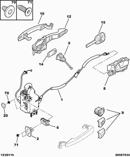 CITROËN/PEUGEOT 9101 GF - Klamka drzwi parts5.com