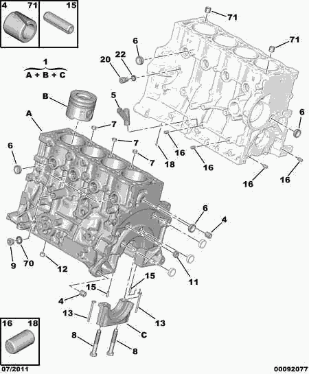 PEUGEOT 0127 40 - Garnitura baie ulei parts5.com