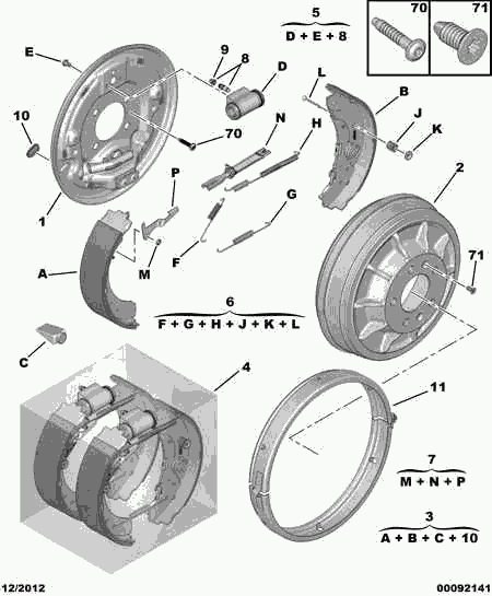 CITROËN 4242 21 - Zestaw szczęk hamulcowych parts5.com