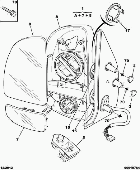 CITROËN 8153 CL - Външно огледало parts5.com