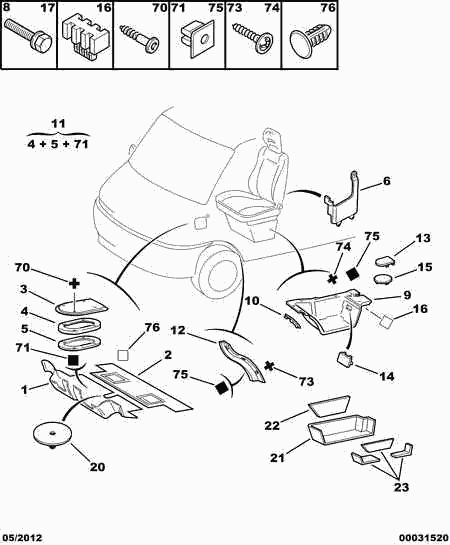 CITROËN 8748 W4 - Klip, ozdobná / ochranná lišta parts5.com