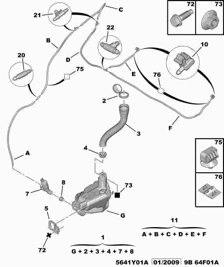 CITROËN 6434 A9 - Pumpa za tečnost za pranje, pranje vetrobrana parts5.com