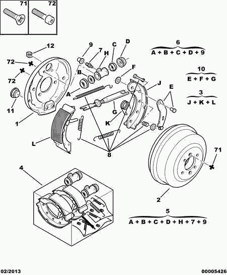 CITROËN 4241 K8 - Sada brzdových čelistí parts5.com