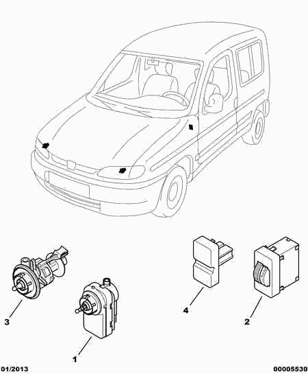 PEUGEOT 6224 C0 - Control, actuator, headlight range adjustment parts5.com