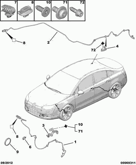 CITROËN 4545.J0 - Sensor, revoluciones de la rueda parts5.com