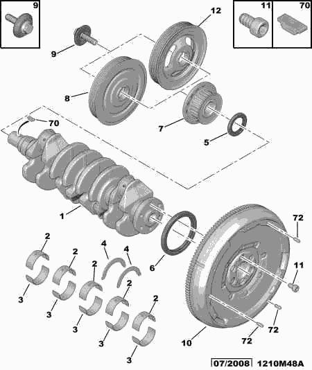 CITROËN/PEUGEOT 0515 V8 - Polea, cigüeñal parts5.com