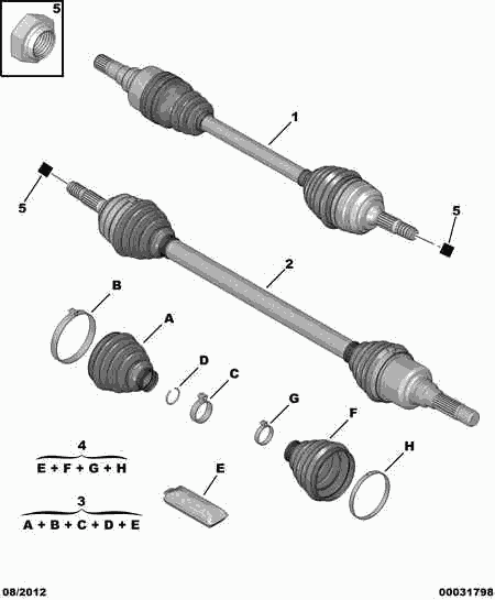 CITROËN 3293 C1 - Fuelle, árbol de transmisión parts5.com