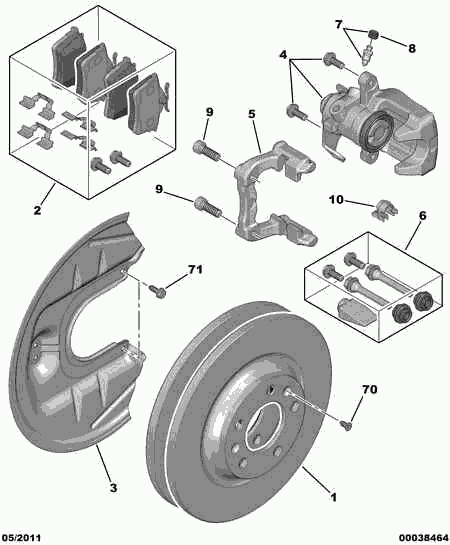 CITROËN/PEUGEOT 4404 95 - Komplet vodilnih tulk, sedlo zavore parts5.com