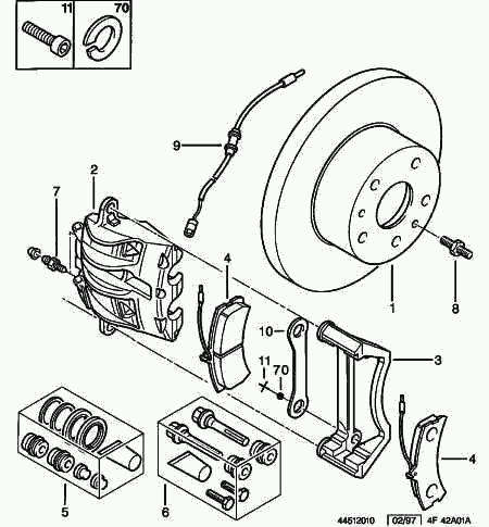 PEUGEOT 4251 17 - Sada brzdových platničiek kotúčovej brzdy parts5.com