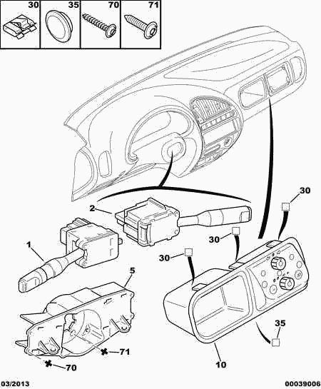 CITROËN/PEUGEOT 6253.69 - Превключвател на кормилната колона parts5.com