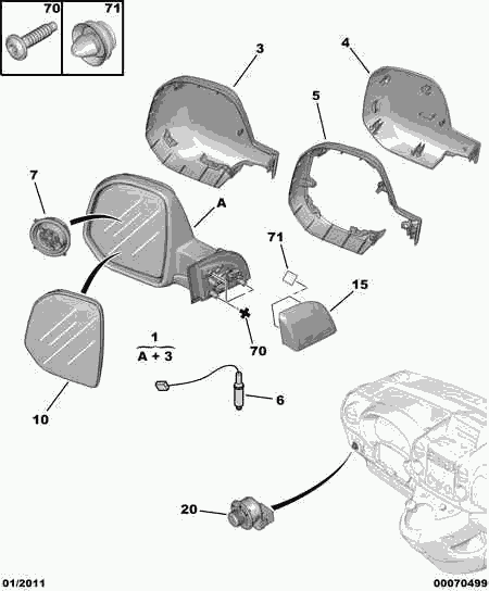 CITROËN 8153 TP - Outside Mirror parts5.com