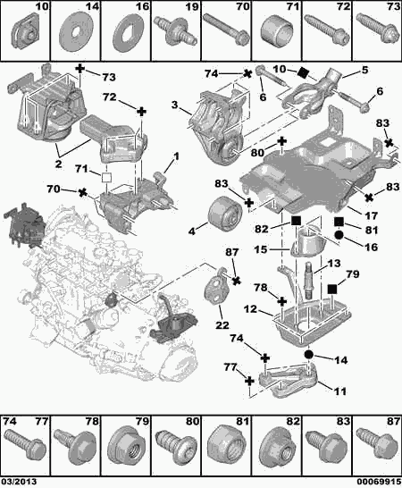 CITROËN/PEUGEOT 1807 GS* - Ulożenie motora parts5.com