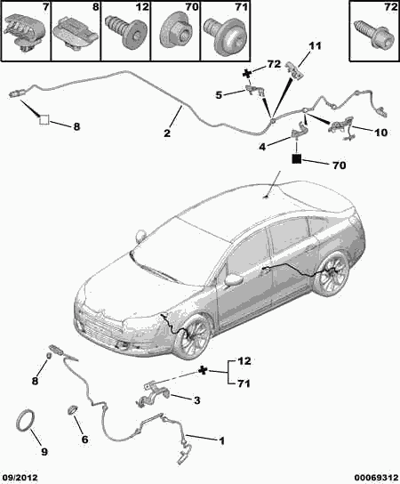 PEUGEOT 4545.H9 - Sensor, wheel speed parts5.com