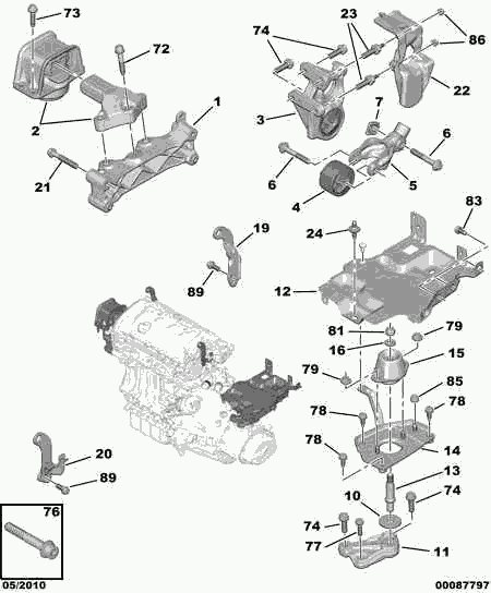 PEUGEOT 1844.C2 - Holder, engine mounting parts5.com