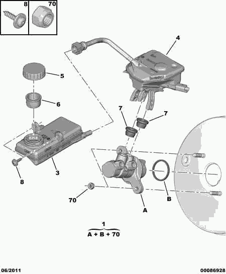 PEUGEOT 4601 Y4 - Pompa centrala, frana parts5.com