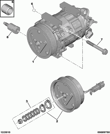 CITROËN 6453.RE - Kompresor, klima-uređaj parts5.com