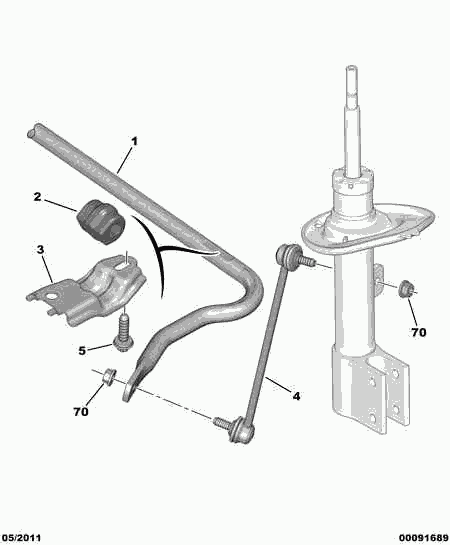 CITROËN 5087 57 - Rod / Strut, stabiliser parts5.com