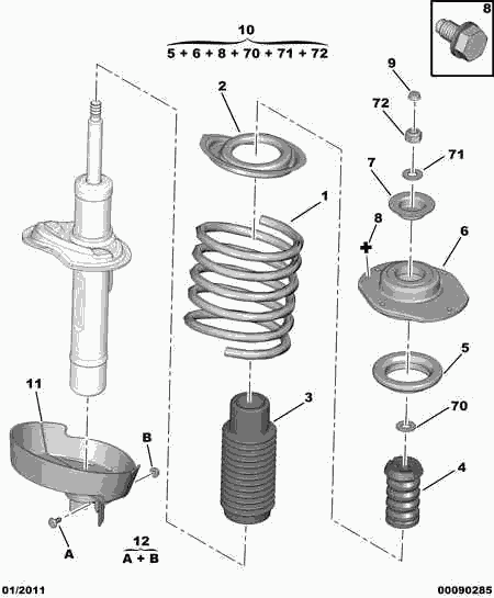 CITROËN/PEUGEOT 5031 73 - Rulment sarcina suport arc parts5.com