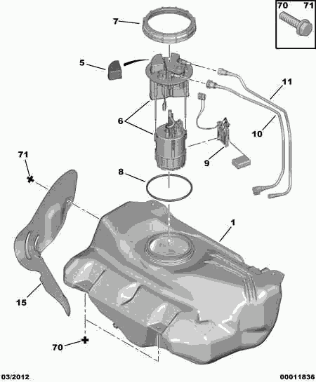 PEUGEOT (DF-PSA) 1531 36 - Tiiviste, tankin anturi parts5.com