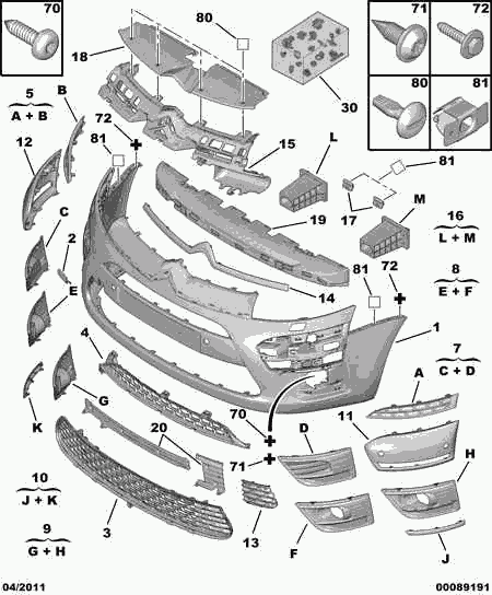 CITROËN 7414 RY - Vetracia mrieżka v nárazníku parts5.com