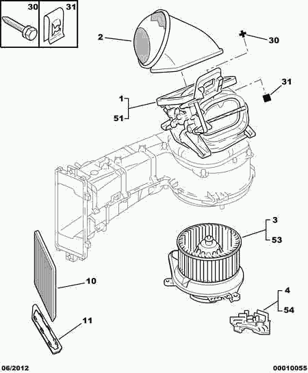 PEUGEOT 6441.K6 - Motor eléctrico, ventilador habitáculo parts5.com