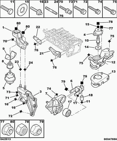 CITROËN 1807-A6 - Ulożenie motora parts5.com