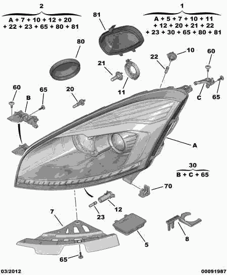 CITROËN 6224.J2 - Kumanda cihazı, aydınlatma parts5.com