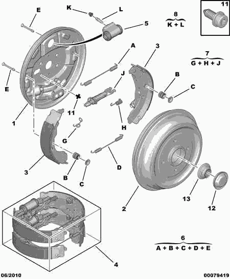 CITROËN 4242 45 - Brake Shoe Set parts5.com