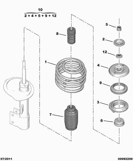 CITROËN 5038.G0 - Ložisko pružné vzpěry parts5.com