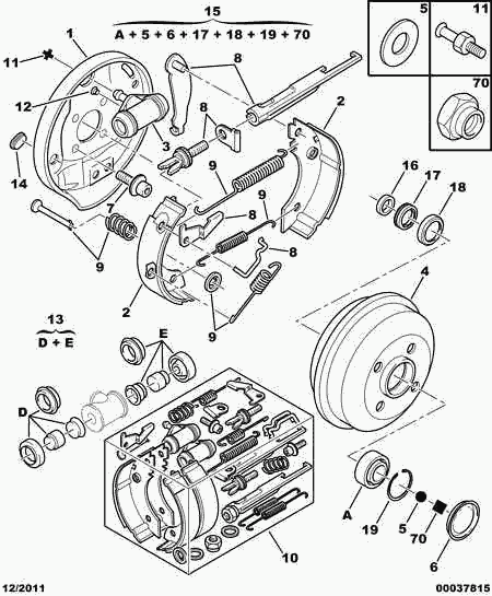 CITROËN 4241 J5 - Brake Shoe Set parts5.com