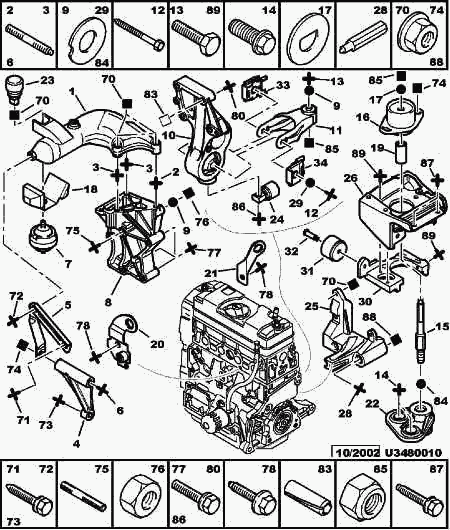 PEUGEOT 1806-42 - Ulożenie motora parts5.com